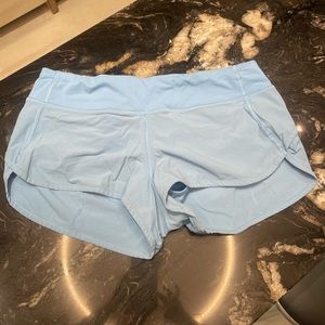 Light blue lululemon speed up short